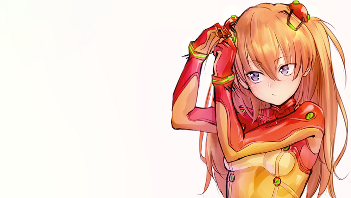 Asuka Langley Soryu from Neon Genesis Evangelion in a plugsuit