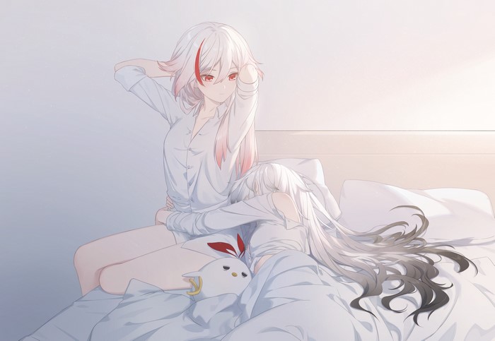 Fu Hua and another girl from Honkai Impact 3rd in bed