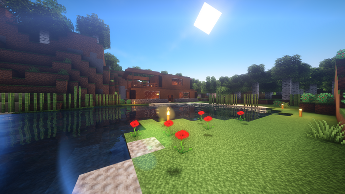 Minecraft screenshot with shaders