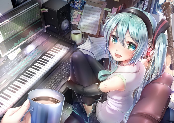 4K Hatsune Miku at a Music Studio