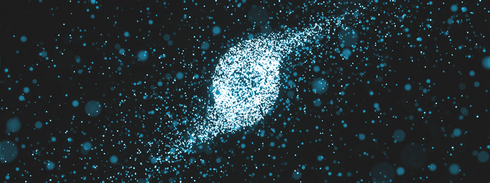 4K abstract digital art of floating particles