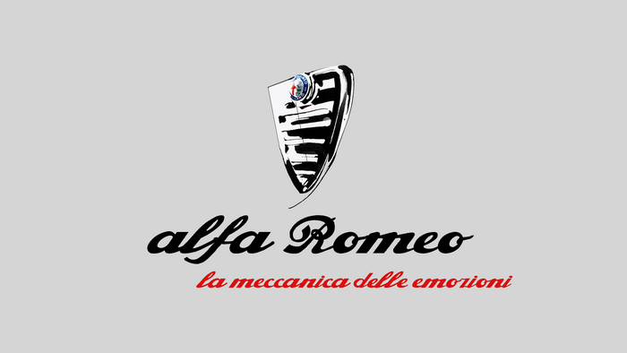 Alfa Romeo logo with slogan