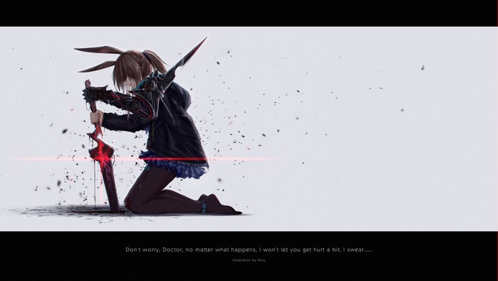 Amiya from Arknights with a sword