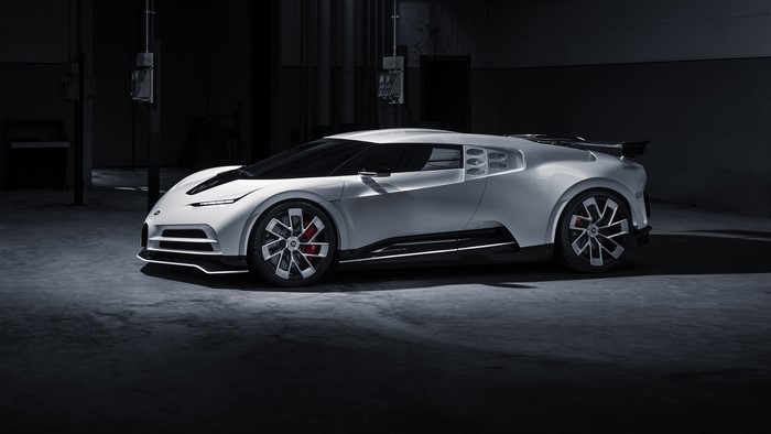 Bugatti Centodieci in a warehouse