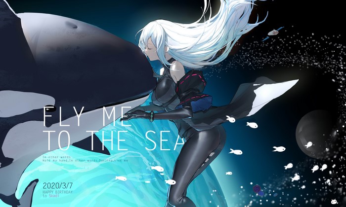 Skadi from Arknights with an Orca