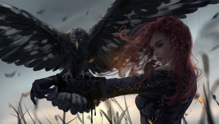 4K Ghost Blade Woman with Raven
