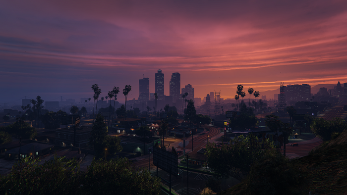 4K, cityscape, Grand Theft Auto V, video game art, Los Santos, Grand ...