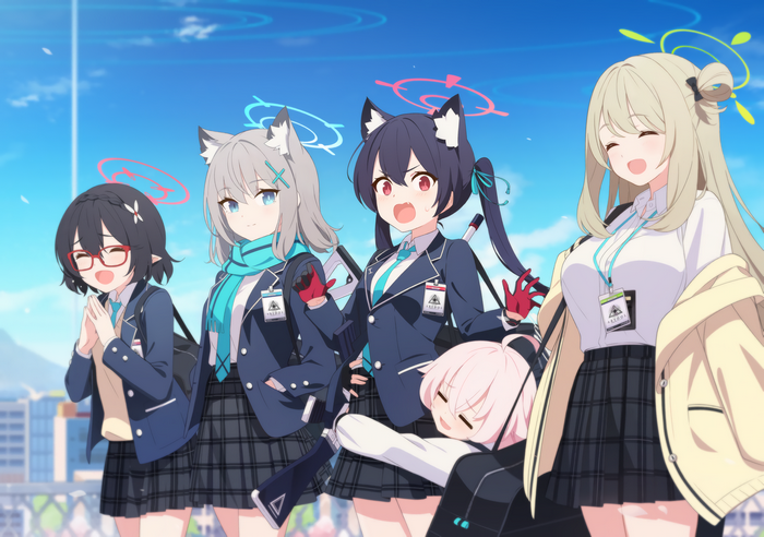 Blue Archive Anime Girls Group Scene