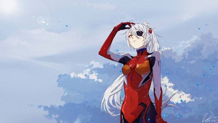 Kiana Kaslana from Honkai Impact 3rd in Evangelion Unit