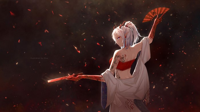Nian from Arknights in Traditional Chinese Attire 4K
