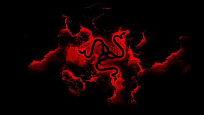 Razer Red Neon Logo with Electric Effects