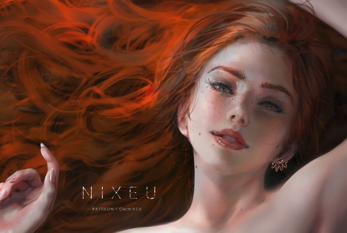 Nixeu digital art portrait of a fantasy girl