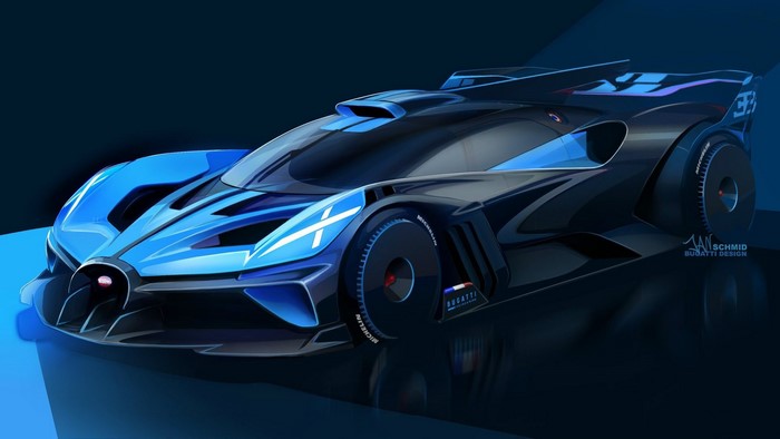 Bugatti Bolide Blue Supercar Concept