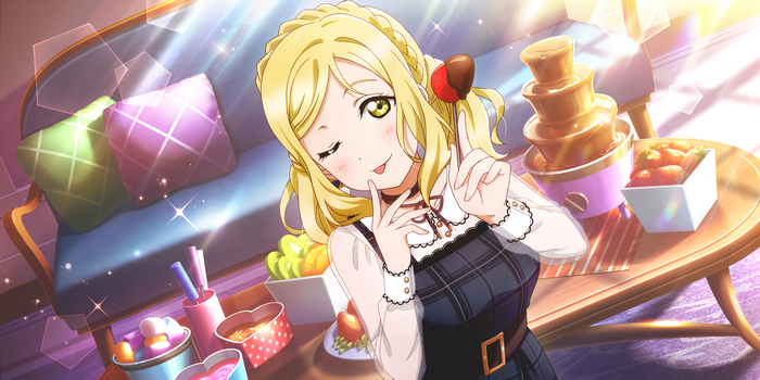 Ohara Mari from Love Live! Sunshine with chocolate fondue