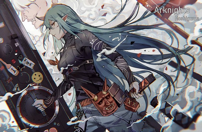 Hoshiguma from Arknights with Oni Mask
