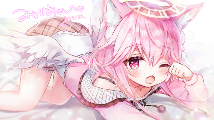 Rucaco Pink-Haired Anime Girl with Wings