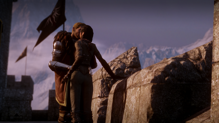 Cullen Rutherford and Inquisitor from Dragon Age: Inquisition