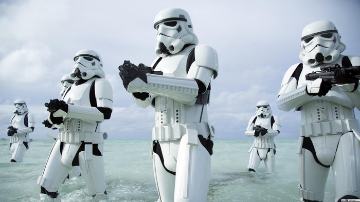 4K Star Wars Stormtroopers on a Beach