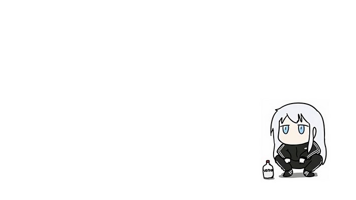 Chibi Russian girl in Adidas tracksuit with vodka