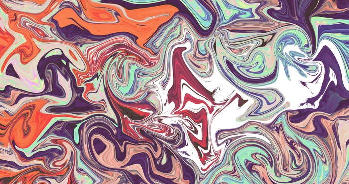 Abstract colorful liquid artwork with fluid shapes