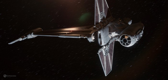 TIE Bomber from Star Wars, CGI render