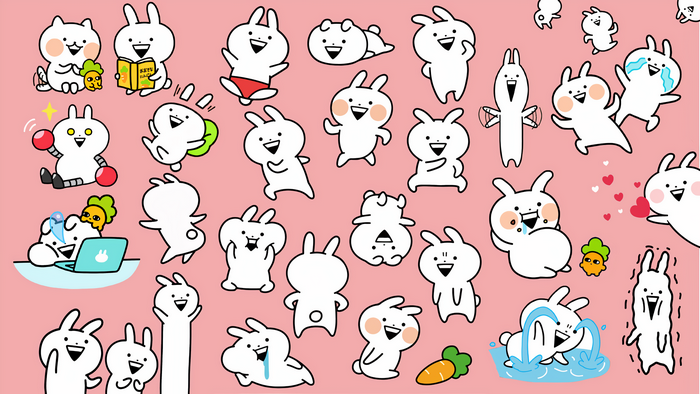 Usagyuuun the Bunny in various poses