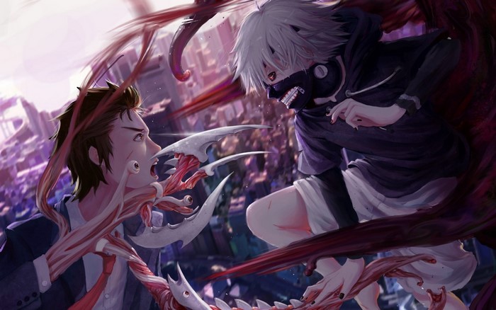 Kaneki Ken and Izumi Shinichi crossover fight