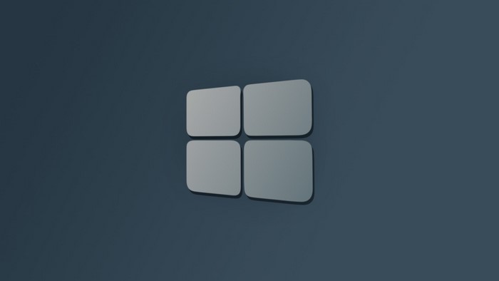Windows 10 logo on a dark blue background