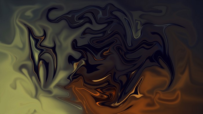 Abstract dark fluid painting with gradient colors