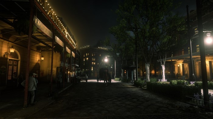 Night scene in Red Dead Redemption 2 with carriage
