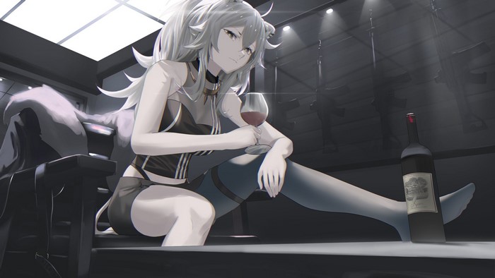 Shishiro Botan from Hololive drinking wine