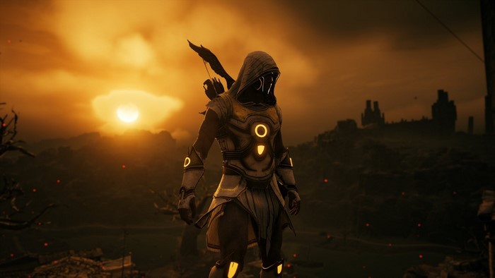 Alexios from Assassin's Creed: Odyssey at sunset