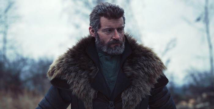 Hugh Jackman as Logan with Fur Coat