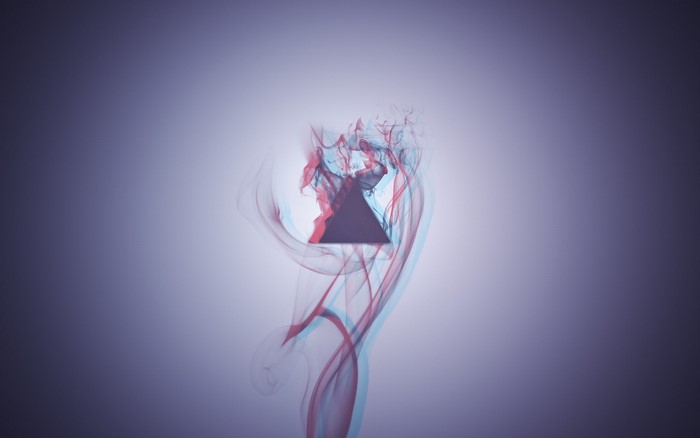Abstract 3D graphics with smoke and triangle