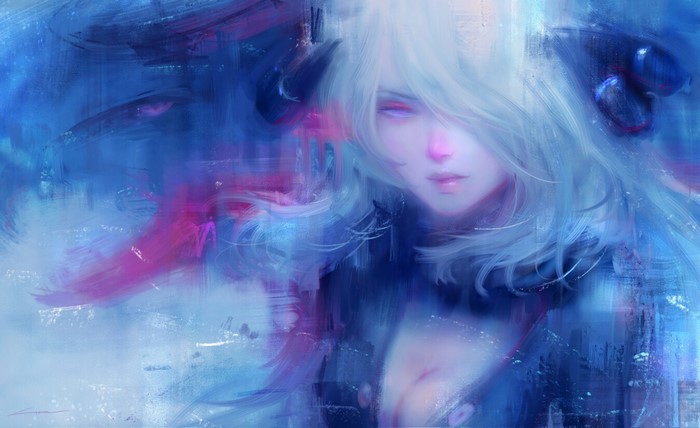Cynthia from Pokémon fan art by Alex Chow