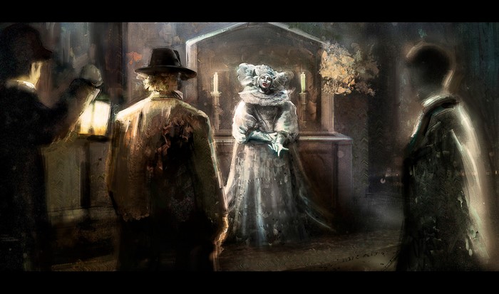 Vampire gathering with lantern