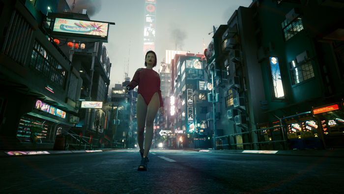 4K Cyberpunk 2077 model in a city