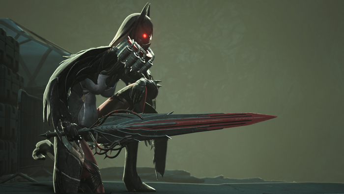 Girl with weapon from Code Vein