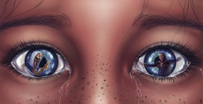 4K Fantasy Art of Eyes Reflecting Characters