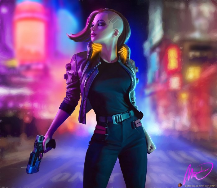 Fan art of a woman from Cyberpunk 2077