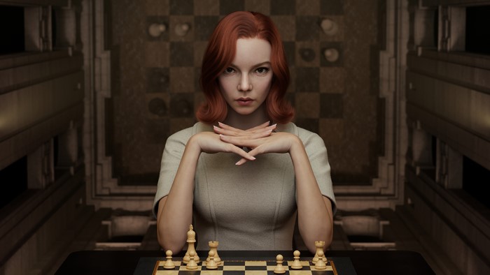 Anya Taylor-Joy as Beth Harmon Chess Portrait