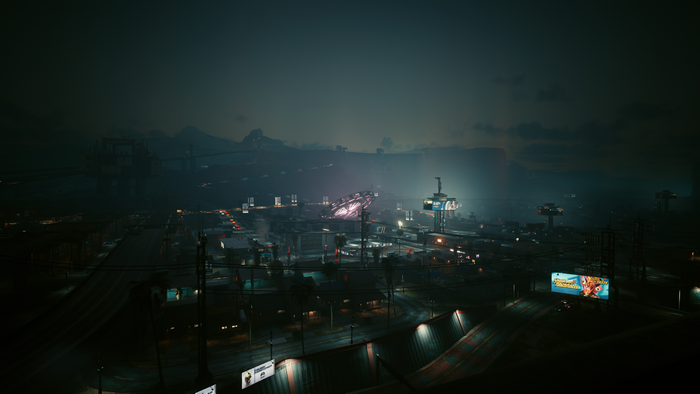 Cyberpunk 2077 cityscape at night