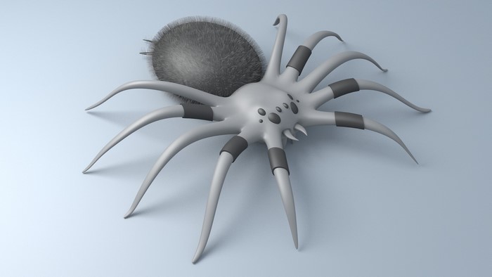 3D render of a stylized arachnid spider