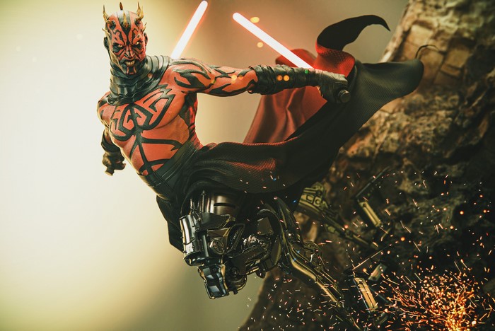 Darth Maul from Star Wars with dual lightsabers