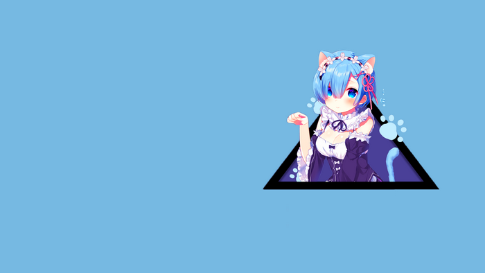 Rem from Re:Zero as a cat girl