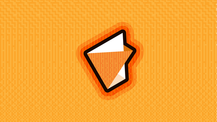 Abstract orange geometric pattern with a stylized orange and white shape