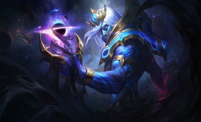 Vladimir from League of Legends holding a black hole