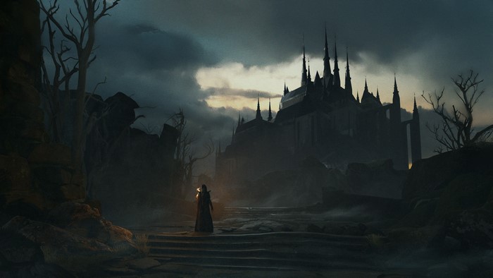 Samson Castelino's dark castle digital painting