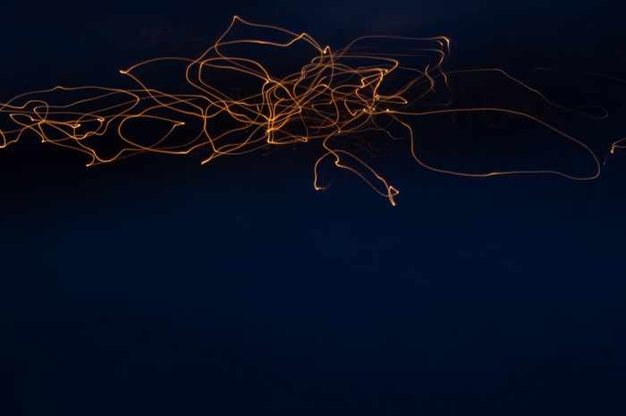 Abstract light trails on dark background