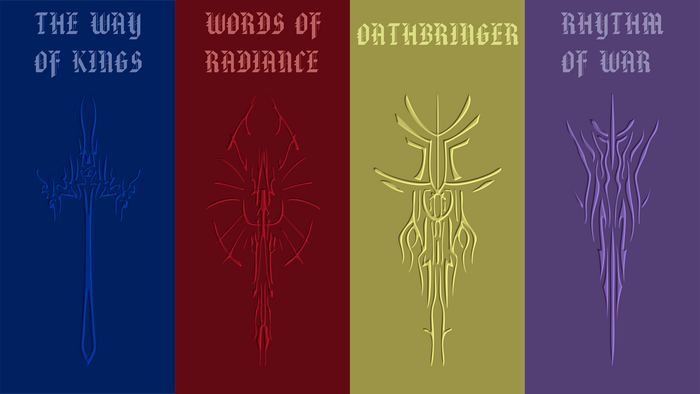 Stormlight Archive book covers with symbols